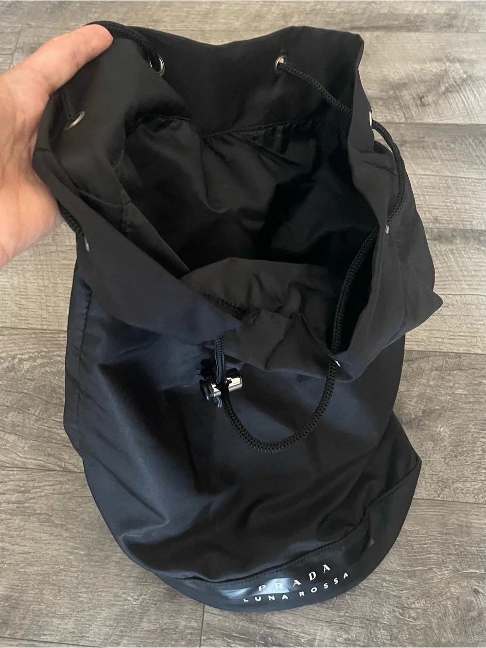 Prada Black Luna Rossa Drawstring SHOULDER/DUFFLE BAG
